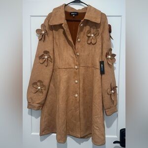 NEW! Alice Blue Brown Floral Trench Coat